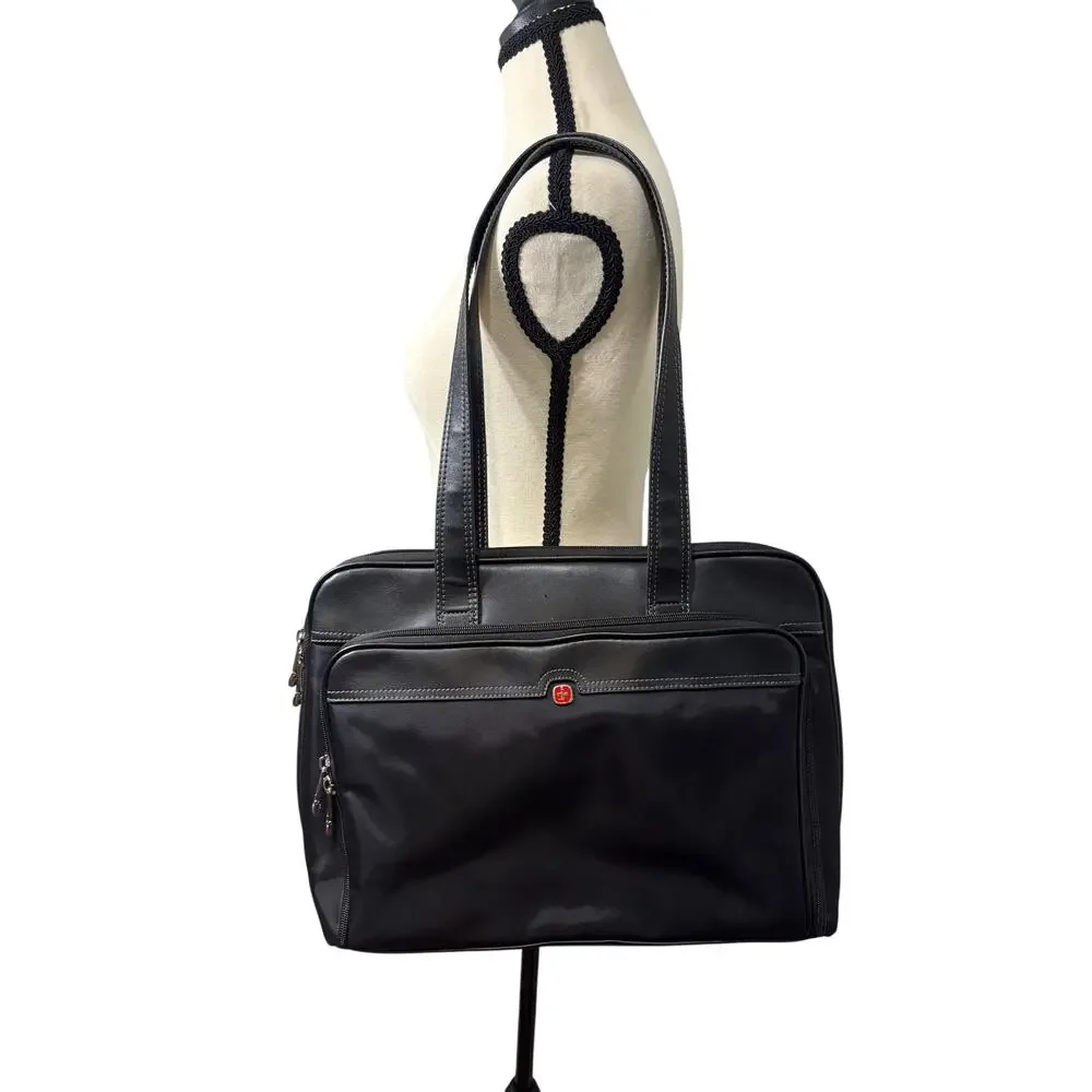Wenger Rhea Black Nylon Laptop‎ Business Tote Bag Y2k Liner Office Siren 17